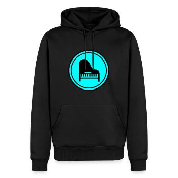 Musique pour piano - Sweat à capuche Premium bio Homme - noir - Devant - Nico (187cm)