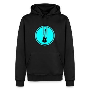 Symbole de guitare - Sweat à capuche Premium bio Homme - noir - Devant - Nico (187cm)