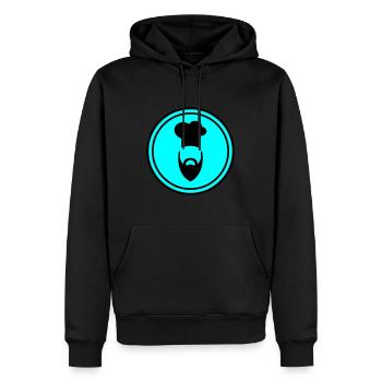 Symbole de l’icône du chapeau de cuisine - Sweat à capuche Premium bio Homme - noir - Devant - Nico (187cm)