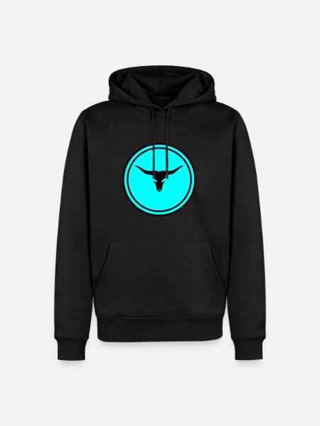 Kuh Bulle Totenkopf - Männer Premium Bio Hoodie - Schwarz