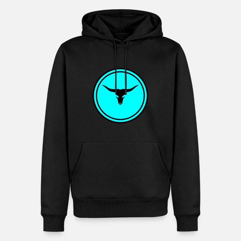 Crâne de vache taureau - Sweat à capuche Premium bio Homme - noir