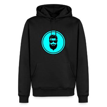 Gesicht bart symbol - Männer Premium Bio Hoodie - Schwarz - Vorne - Nico (187cm)