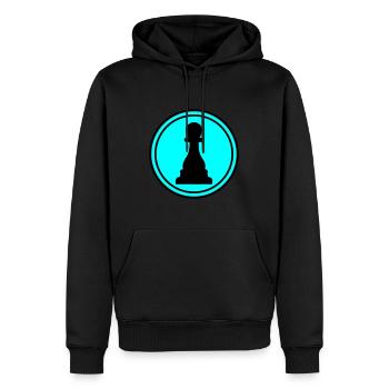 Läufer Bauer Schachfigur - Männer Premium Bio Hoodie - Schwarz - Vorne - Nico (187cm)
