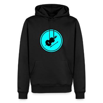 Symbole de l’icône du violon - Sweat à capuche Premium bio Homme - noir - Devant - Nico (187cm)