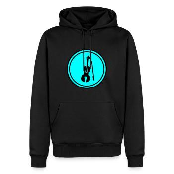 Icône de violon - Sweat à capuche Premium bio Homme - noir - Devant - Nico (187cm)