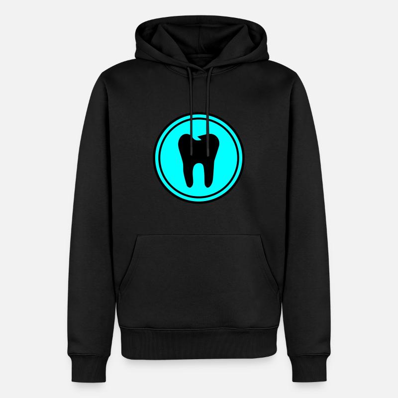 Symbole de l’icône de dent - Sweat à capuche Premium bio Homme - noir