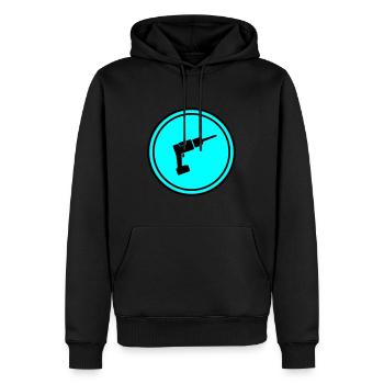 Drill - Men’s Premium Organic Hoodie - black - Front - Nico (187cm)