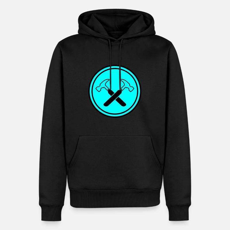 Hammer Symbol - Männer Premium Bio Hoodie - Schwarz
