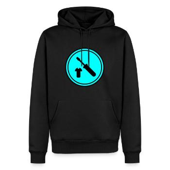 Icône du tournevis - Sweat à capuche Premium bio Homme - noir - Devant - Nico (187cm)
