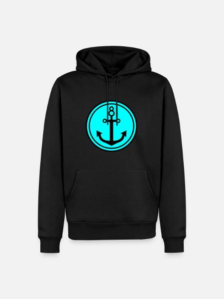Ancre - Sweat à capuche Premium bio Homme - noir