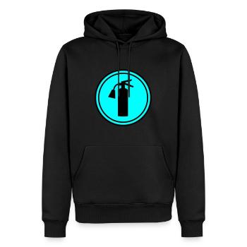Symbole d’extincteur - Sweat à capuche Premium bio Homme - noir - Devant - Nico (187cm)