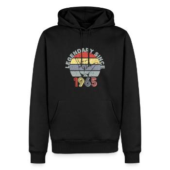 1965 | Vintage Legendary since 1965 Anniversary - Men’s Premium Organic Hoodie - black - Front - Nico (187cm)