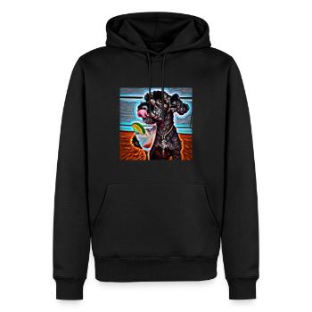 Poodle drinking a cocktail - Männer Premium Bio Hoodie - Schwarz - Vorne - Nico (187cm)