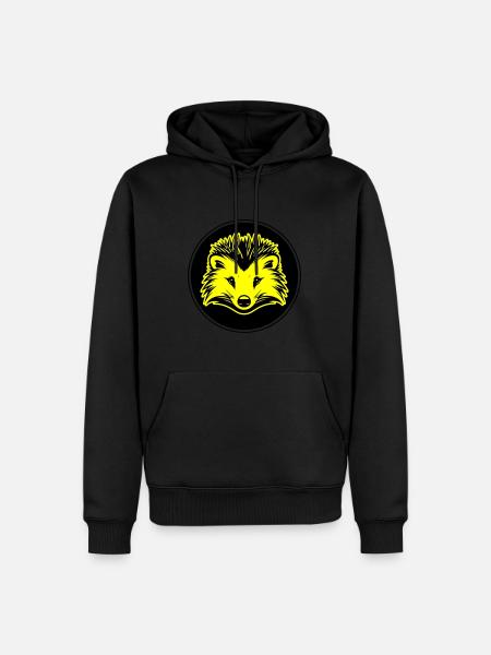 Igel Tier - Männer Premium Bio Hoodie - Schwarz