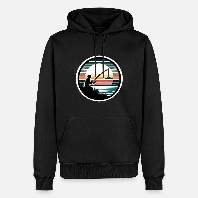Pêche - Sweat à capuche Premium bio Homme - noir