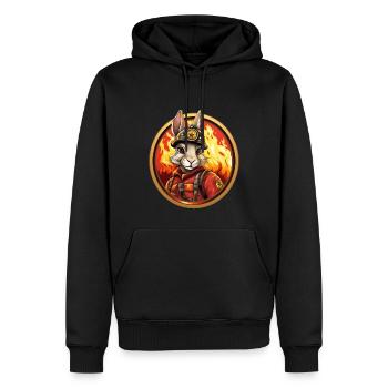 Rabbit Fire Brigade - Men’s Premium Organic Hoodie - black - Front - Nico (187cm)