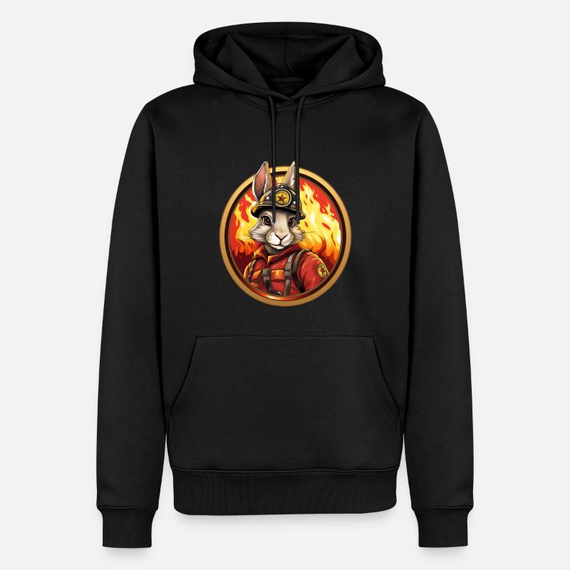 Brigade de pompiers Rabbit - Sweat à capuche Premium bio Homme - noir