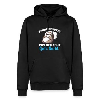 Faultier Schlafshirt Faultier Gute Nacht - Männer Premium Bio Hoodie - Schwarz - Vorne - Nico (187cm)