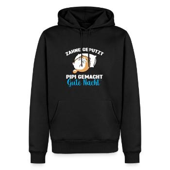 Katzen Schlafshirt Dicke Katze Gute Nacht - Männer Premium Bio Hoodie - Schwarz - Vorne - Nico (187cm)