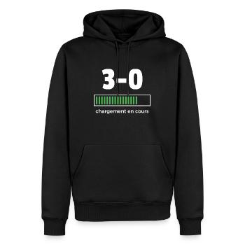3 zéro - Sweat à capuche Premium bio Homme - noir - Devant - Nico (187cm)