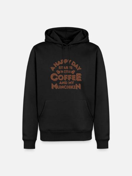 Munchkin Cat Coffee Cafe - Men’s Premium Organic Hoodie - black