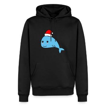 Whales Comic Christmas Xmas - Men’s Premium Organic Hoodie - black - Front - Nico (187cm)