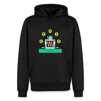 Dollar shark juggler - Men’s Premium Organic Hoodie - black - Front - Nico (187cm)