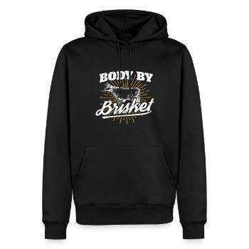 Amateur de barbecue I Viande fumée BBQ Grilling I Corps - Sweat à capuche Premium bio Homme - noir - Devant - Nico (187cm)