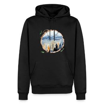 Forêt Nature Amoureux de la nature - Sweat à capuche Premium bio Homme - noir - Devant - Nico (187cm)