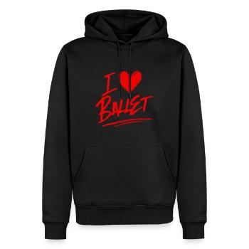 J’adore le ballet - Sweat à capuche Premium bio Homme - noir - Devant - Nico (187cm)
