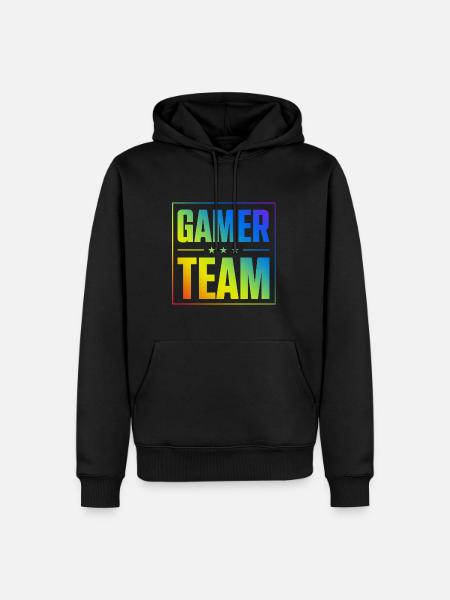 Gamer Team - Männer Premium Bio Hoodie - Schwarz