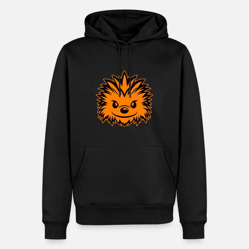 Igel Comic - Männer Premium Bio Hoodie - Schwarz