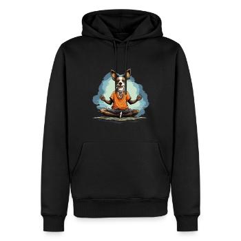 Chien de yoga Namaste réfrigéré méditant - Sweat à capuche Premium bio Homme - noir - Devant - Nico (187cm)