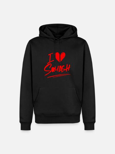 Ich liebe Squash - Männer Premium Bio Hoodie - Schwarz
