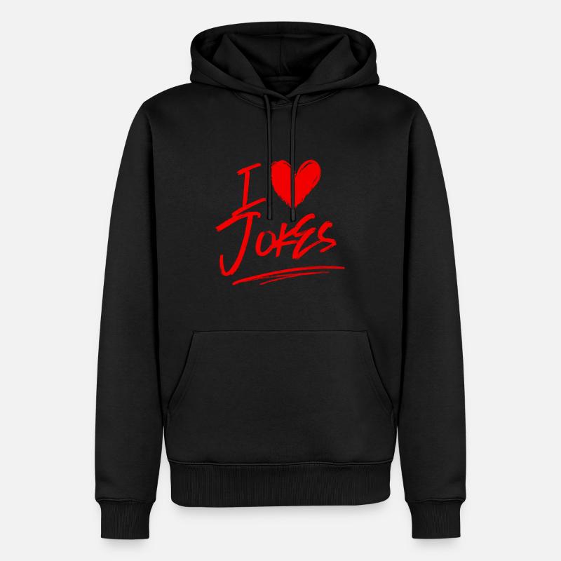 Ich liebe Witze - Männer Premium Bio Hoodie - Schwarz