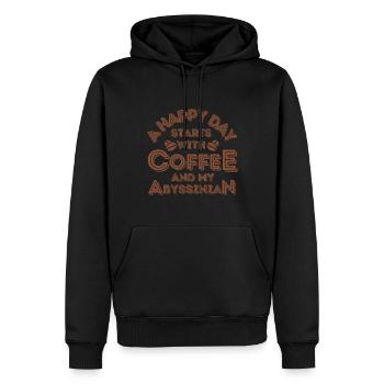 Abessinier Katze Kaffee Cafe - Männer Premium Bio Hoodie - Schwarz - Vorne - Nico (187cm)