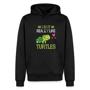 Meerestier Ozeantier Geschenk Lustiges Schildkröte - Männer Premium Bio Hoodie - Schwarz - Vorne - Nico (187cm)
