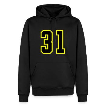 31 Zahl Trikot - Männer Premium Bio Hoodie - Schwarz - Vorne - Nico (187cm)