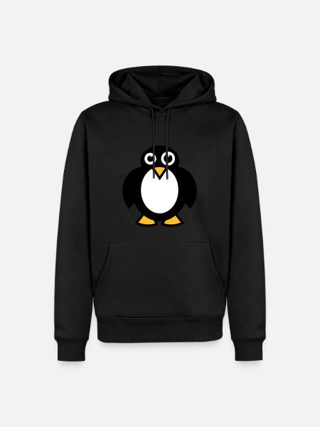 Lustiger Pinguin - Männer Premium Bio Hoodie - Schwarz