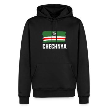 Chechnya Chechen Tschetschenien Tschetschene Flag - Männer Premium Bio Hoodie - Schwarz - Vorne - Nico (187cm)