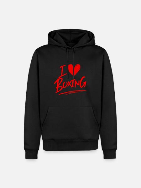 Ich liebe Boxen - Männer Premium Bio Hoodie - Schwarz