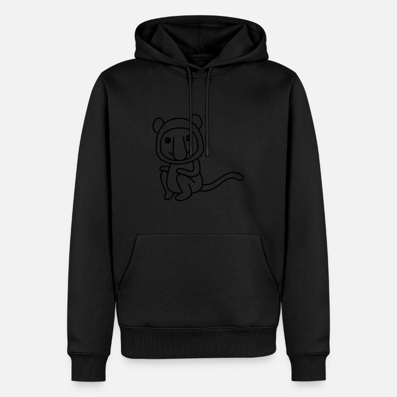 Affe comic Tier - Männer Premium Bio Hoodie - Schwarz