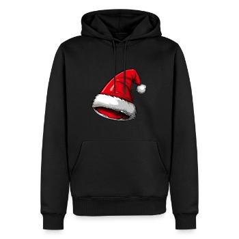 Chapeau de Père Noël Noël - Sweat à capuche Premium bio Homme - noir - Devant - Nico (187cm)