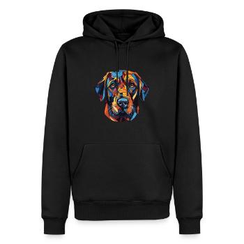 Tête de chien Labrador - Sweat à capuche Premium bio Homme - noir - Devant - Nico (187cm)