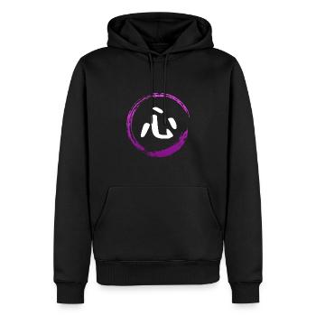 Kanji japonais attribut coeur - Chemise Anime - Sweat à capuche Premium bio Homme - noir - Devant - Nico (187cm)