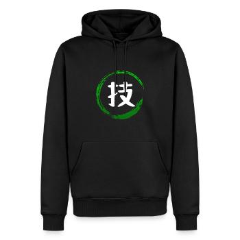 Japanisches Kanji-Attribut TECHNIK - Anime-Hemd - Männer Premium Bio Hoodie - Schwarz - Vorne - Nico (187cm)