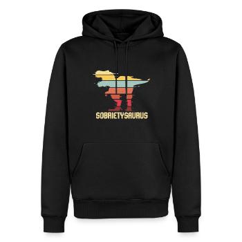 Alcohol Addiction Sobriety Recovery I T-Rex I - Männer Premium Bio Hoodie - Schwarz - Vorne - Nico (187cm)