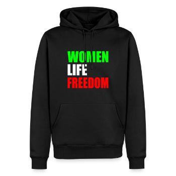 Women life freedom - Sweat à capuche Premium bio Homme - noir - Devant - Nico (187cm)