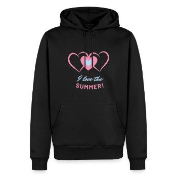 Sommer, Sonne, Urlaub - Männer Premium Bio Hoodie - Schwarz - Vorne - Nico (187cm)
