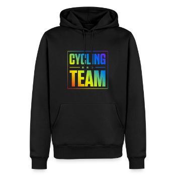Cycling Team - Männer Premium Bio Hoodie - Schwarz - Vorne - Nico (187cm)